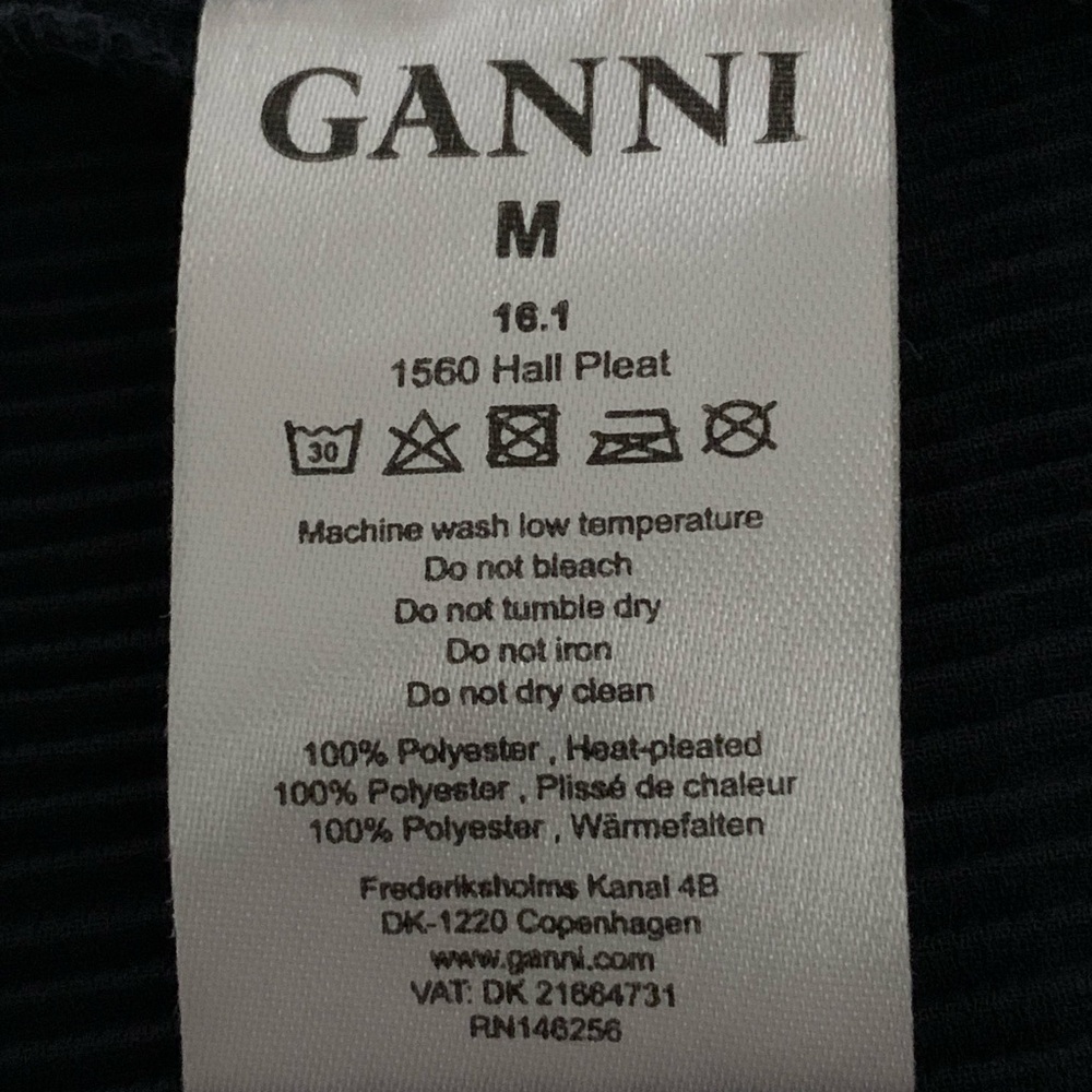 Ganni Navy Pleated Top - Picture 6 of 11